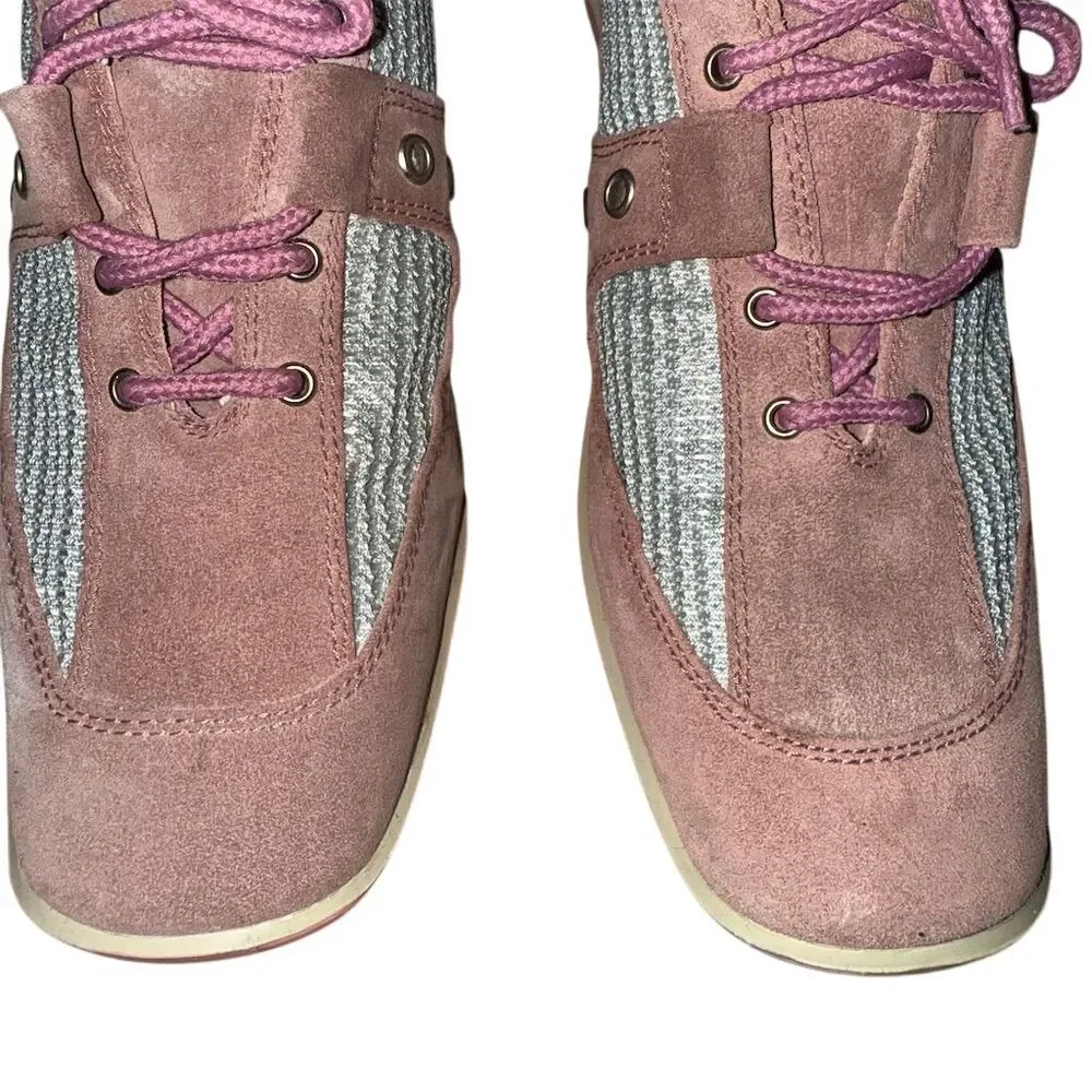 Stuart Weitzman Women's Pink Lace Up Size‎ 8 Narrow Shoes